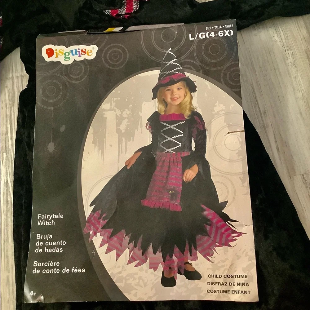 Costume Disguise Fairytale witch 🧙‍♀️ black purple silver worn one time Lg-4/6